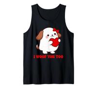 Día de San Valentín I Woof You Dog Lover Pareja Diseño a Juego Camiseta sin Mangas