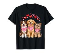 Día de San Valentín Perros Corazones Bandanas Love Dog Mom Girls Kids Camiseta