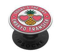 Día de Transferencia de piña FIV Infertilidad Milagro Divertido FIV PopSockets PopGrip Adhesivo