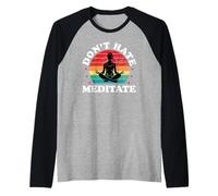 Día de Yoga Budismo Zen Meditación Instructor Meditar Mujeres Camiseta Manga Raglan