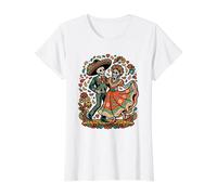 Día del Arte Latinoamericano Cultura Mexicana Tradición Camiseta gráfica económica, Mujer, Blanco, M