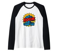 Día del Campamento del Boom Pop Art Camiseta Manga Raglan