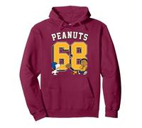 Día del Juego de Snoopy Franklin 68 Sudadera con Capucha, Unisex para Adultos, Granate, XXL