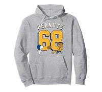 Día del Juego de Snoopy Franklin 68 Sudadera con Capucha, Unisex para Adultos, Gris Jaspeado, XXL