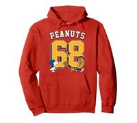 Día del Juego de Snoopy Franklin 68 Sudadera con Capucha, Unisex para Adultos, Rojo, M