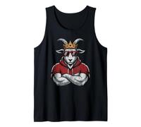 Día del Juego Vintage King Goat Fantasy Football Commish Champion Camiseta sin Mangas