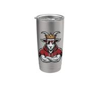 Día del juego Vintage King Goat Fantasy Football Commish Champion Vaso térmico de acero inoxidable de doble pared