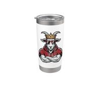 Día del juego Vintage King Goat Fantasy Football Commish Champion Vaso térmico de acero inoxidable de doble pared