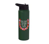 Día del Lei hawaiano Solo estoy intentando conseguir una linda flor de Lei Stainless Steel Insulated Water Bottle