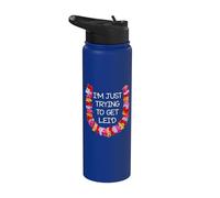Día del Lei hawaiano Solo estoy intentando conseguir una linda flor de Lei Stainless Steel Insulated Water Bottle