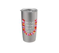 Día del Lei hawaiano Solo estoy intentando conseguir una linda flor de Lei Vaso térmico de acero inoxidable de doble pared