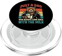 Día del Padre Bear Dad Came Back Milk Funny Papa Daddy Men PopSockets PopGrip para MagSafe