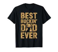 Día del padre Best Buckin' Dad Ever Deer Hunting Retro Camiseta