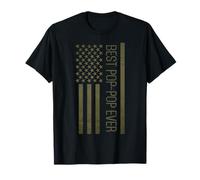 Día del Padre Best Pop-Pop Ever Bandera de Estados Unidos Grandpa Papa Pops Camiseta