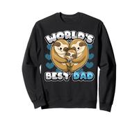 Día del Padre El Mejor papá del Mundo Cute Sloth Daddy Heart Family Sudadera