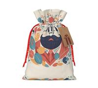 Día del Padre Love Dad 1 bolsa de Navidad con cordón de 4.7 x 6.9 pulgadas, bolsa robusta para regalos y artículos esenciales de uso diario