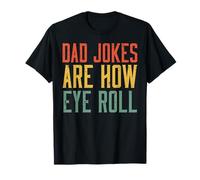 Día del Padre Papá Jokes Are How Eye Roll Retro Papa Daddy Juego de Palabras Camiseta