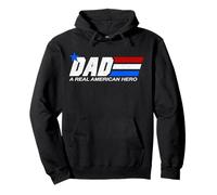 Día del Padre Papá Un Verdadero héroe Americano Sudadera con Capucha