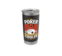 Día del Padre Poker Papá como un papá normal pero mucho más fresco Vaso térmico de acero inoxidable de doble pared