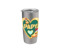 Día del Padre Pollos POLLAIO Francés PAPY Abuelo Vaso térmico de acero inoxidable de doble pared