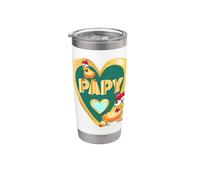 Día del Padre Pollos POLLAIO Francés PAPY Abuelo Vaso térmico de acero inoxidable de doble pared