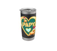 Día del Padre Pollos POLLAIO Francés PAPY Abuelo Vaso térmico de acero inoxidable de doble pared