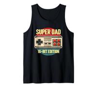 Día del Padre Retro Super Dad 16 bit Edition Gamer para Hombres Camiseta sin Mangas