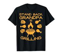 Día del Padre Stand Back Grandpa Is Grilling Barbacoa Abuelo Papa Camiseta
