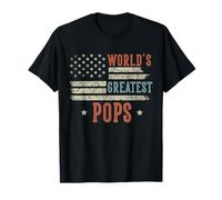 Día del Padre World's Greatest Pops US Flag Dad Camiseta