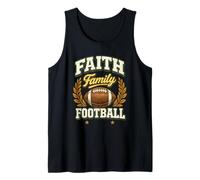 Día del Partido Faith Family Football Lover Christian Football Fan Camiseta sin Mangas