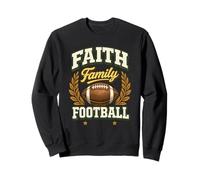 Día del Partido Faith Family Football Lover Christian Football Fan Sudadera