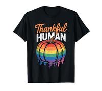 Día Festivo de Acción de Gracias de Calabaza arcoíris Humana agradecida Camiseta