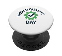 Día Mundial de la Calidad - Celebra la Excelencia | Regalo en el Lugar de Trabajo PopSockets PopGrip Adhesivo