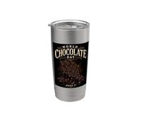 Día Mundial del Chocolate Amante Premium del Chocolate Negro 7 de julio Vaso térmico de acero inoxidable de doble pared