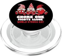 Día Mundial del Ictus Gnomo Uno Lucha Solo Lleva lazo rojo PopSockets PopGrip para MagSafe