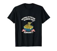 Día Nacional de Fettuccine Alfredo 7 de febrero Pasta Retro Camiseta