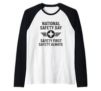 Día Nacional de la Seguridad | Regalo de concienciación sobre Seguridad en el Lugar de Trabajo y el hogar Camiseta Manga Raglan