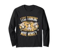 Día Nacional del Mono Less Thinking More Monkey Manga Larga
