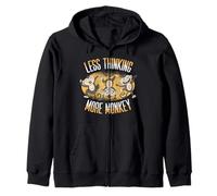 Día Nacional del Mono Less Thinking More Monkey Sudadera con Capucha