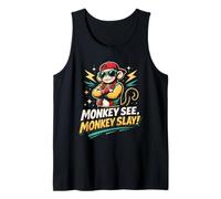 Día Nacional del Mono Monkey See Monkey Slay Camiseta sin Mangas