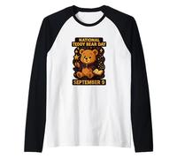 Día Nacional del Oso de Peluche 9 de septiembre Inspirado en el K-Pop Cute Bear Camiseta Manga Raglan