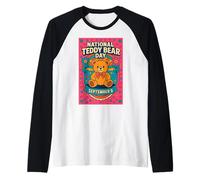Día Nacional del Oso de Peluche 9 de septiembre Inspirado en el K-Pop Cute Bear Camiseta Manga Raglan