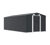 vidaXL Caseta Jardín Metal Antracita 257x497x178 cm Patio Cobertizo Casetilla