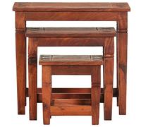 Día y Noche - Día y Noche Mesas apilables 3 Unidades Madera Maciza de Acacia