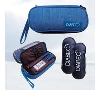 DIABEC Bolso de Viaje para Insulina Estuche Isotérmico con 2 Bolsas de Gel - Mantiene <8°C hasta 8h - Compacto, Ligero, Impermeable (Azul)