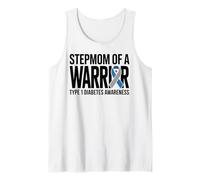 Diabete T1D Type1 Diabetes Awareness Stepmom of Warrior Camiseta sin Mangas