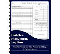 Diabetes Food Journal Log Book: Track Meals, Carbs, Blood Sugar, Medication & Daily Health - 120 Pages Diabetes Meal Planner and Glucose Tracker for Better Blood Sugar Control