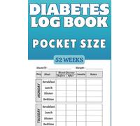 Diabetes Log Book Pocket Size: Compact 4x6 Blood Sugar Tracker for Daily Glucose Monitoring, Insulin Doses, Meals & Notes | Small Portable Diabetes ... Type 1 & Type 2 Diabetics| 1 Year / 104 Pages
