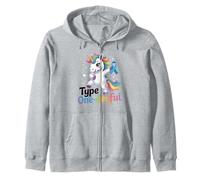 Diabetes T1D Type One-Derful Unicorn Funny Diabetic Sudadera con Capucha