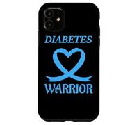 Diabetes Warrior Heart Blue Ribbon Diabetic Awareness Carcasa para iPhone 11